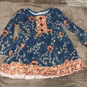Floral Long Sleeve Kids Dress